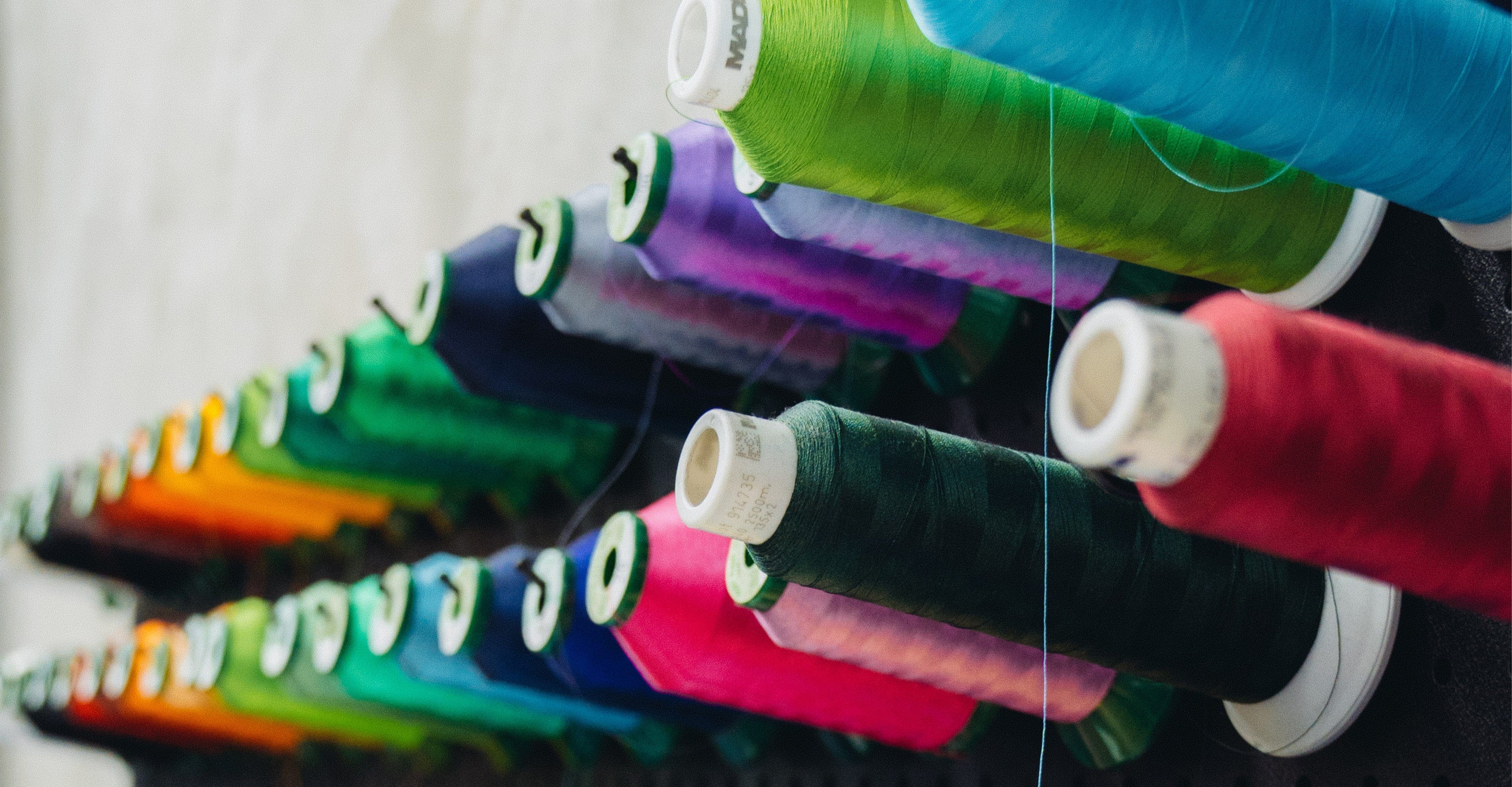 Range of embroidery thread colours for branded apparel and merch