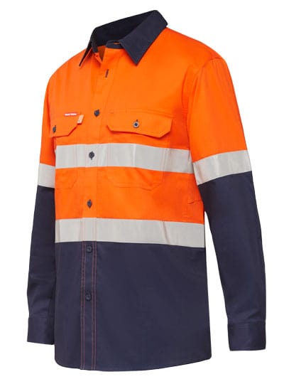 Hard Yakka Hi Vis 2 Tone Ventilated Ls Shirt W Tape The Colour Cartel