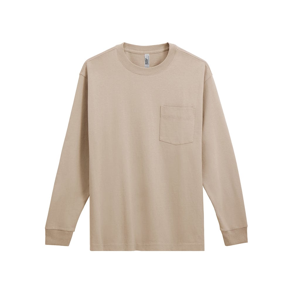 American Apparel T-Shirts Bone / S American Apparel Super Heavyweight Oversized LS with Pocket