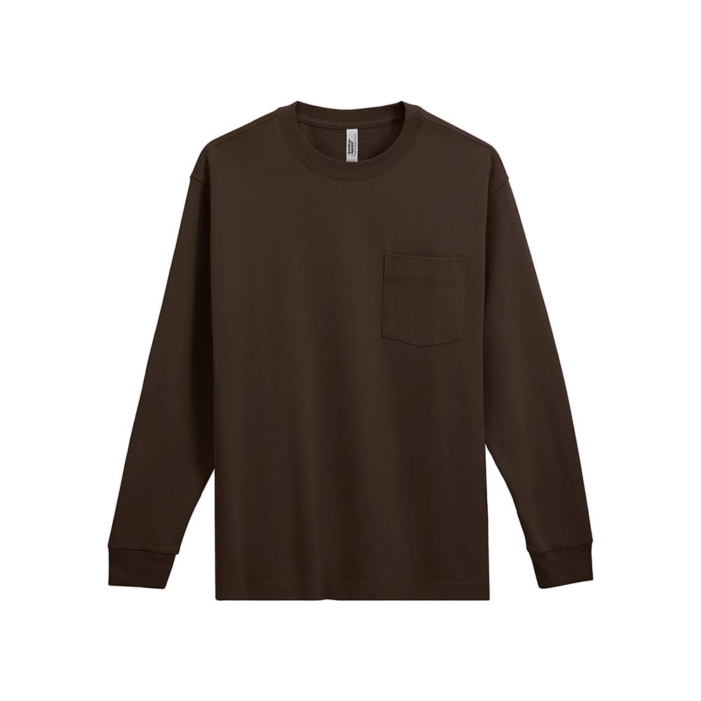 American Apparel T-Shirts Brown / S American Apparel Super Heavyweight Oversized LS with Pocket