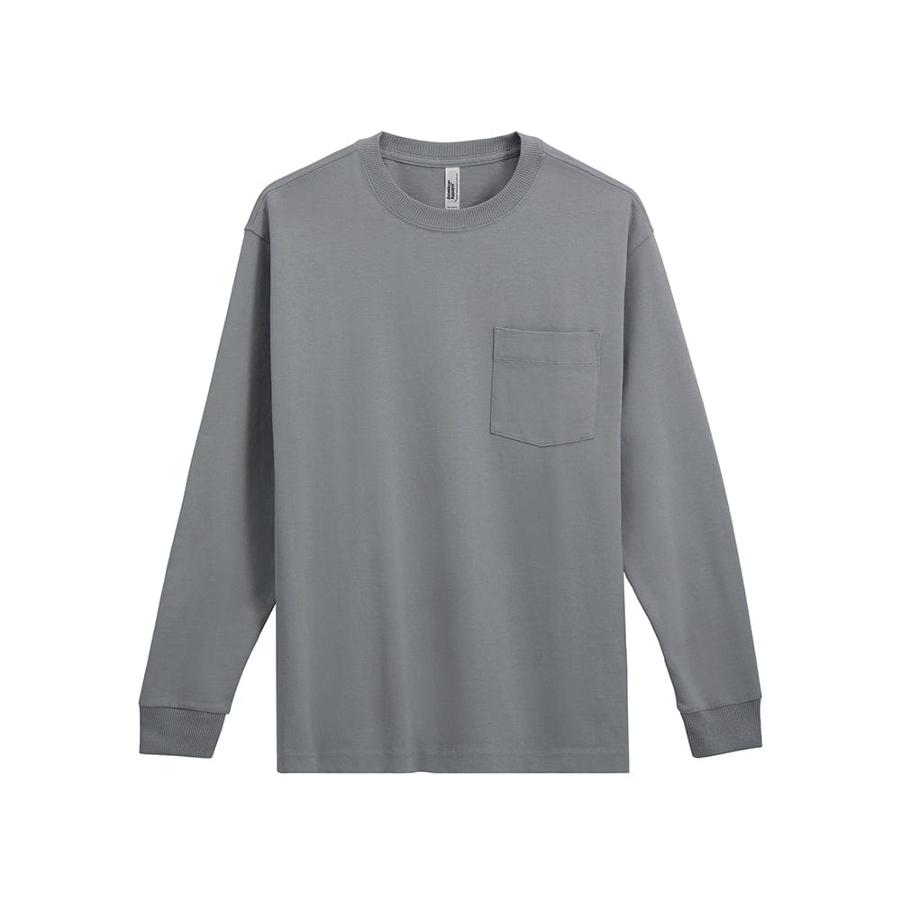 American Apparel T-Shirts Gravel / S American Apparel Super Heavyweight Oversized LS with Pocket