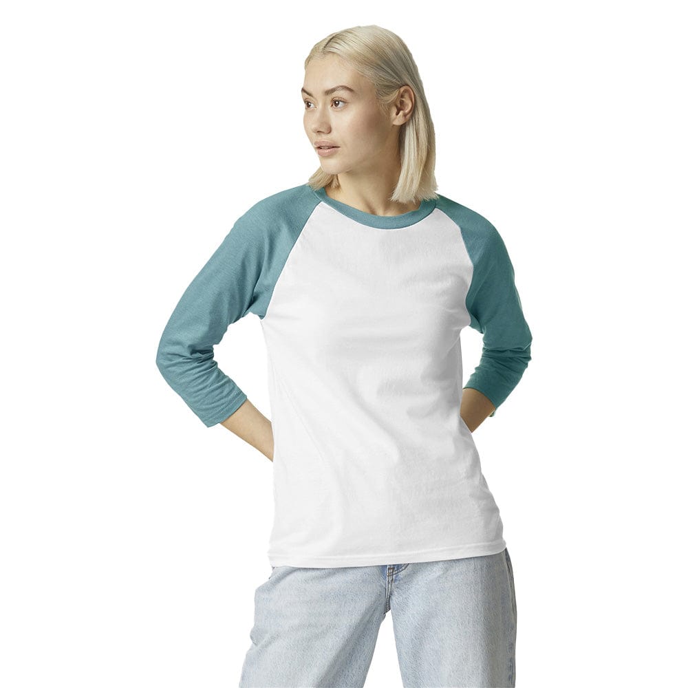 American Apparel T-Shirts Heather Arctic / S American Apparel CVC Unisex Raglan T-Shirt