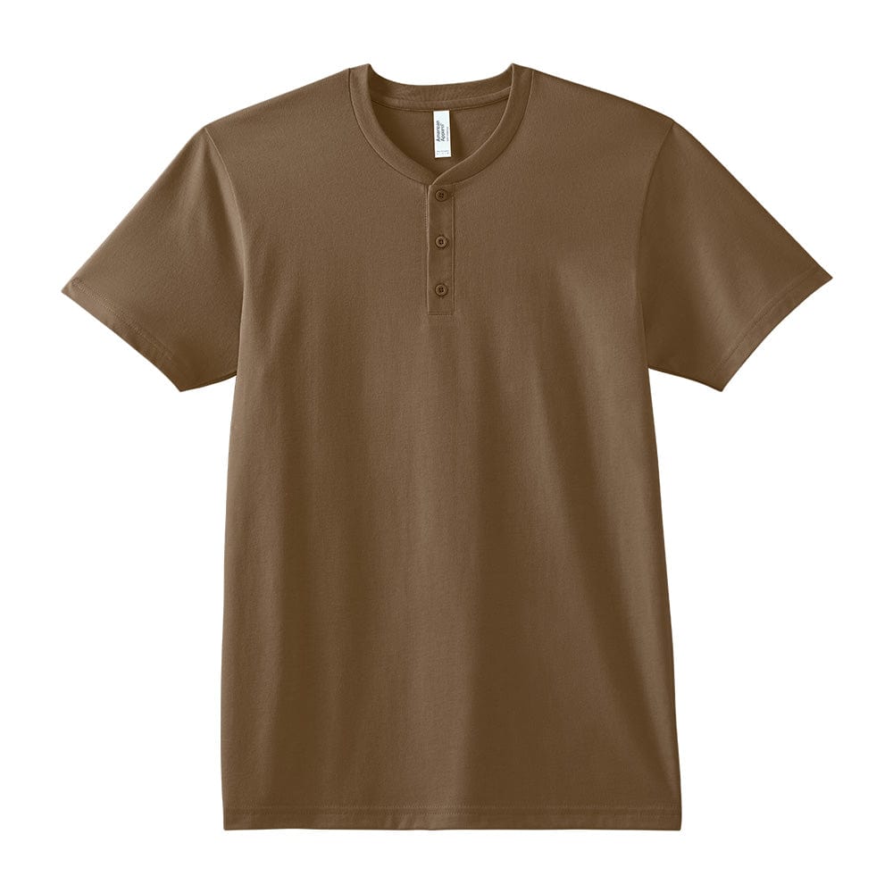 American Apparel T-Shirts Heather Army / S American Apparel CVC Unisex Henley T-Shirt