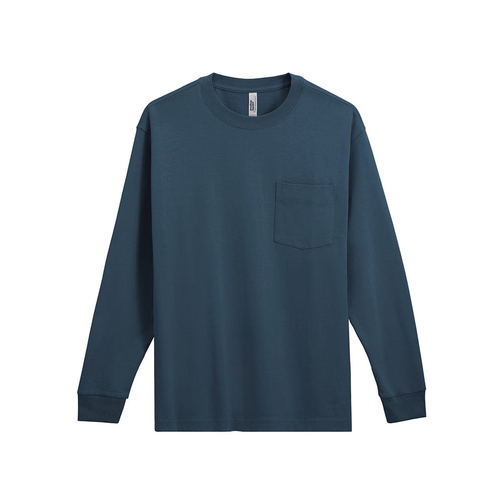 American Apparel T-Shirts Sea Blue / S American Apparel Super Heavyweight Oversized LS with Pocket