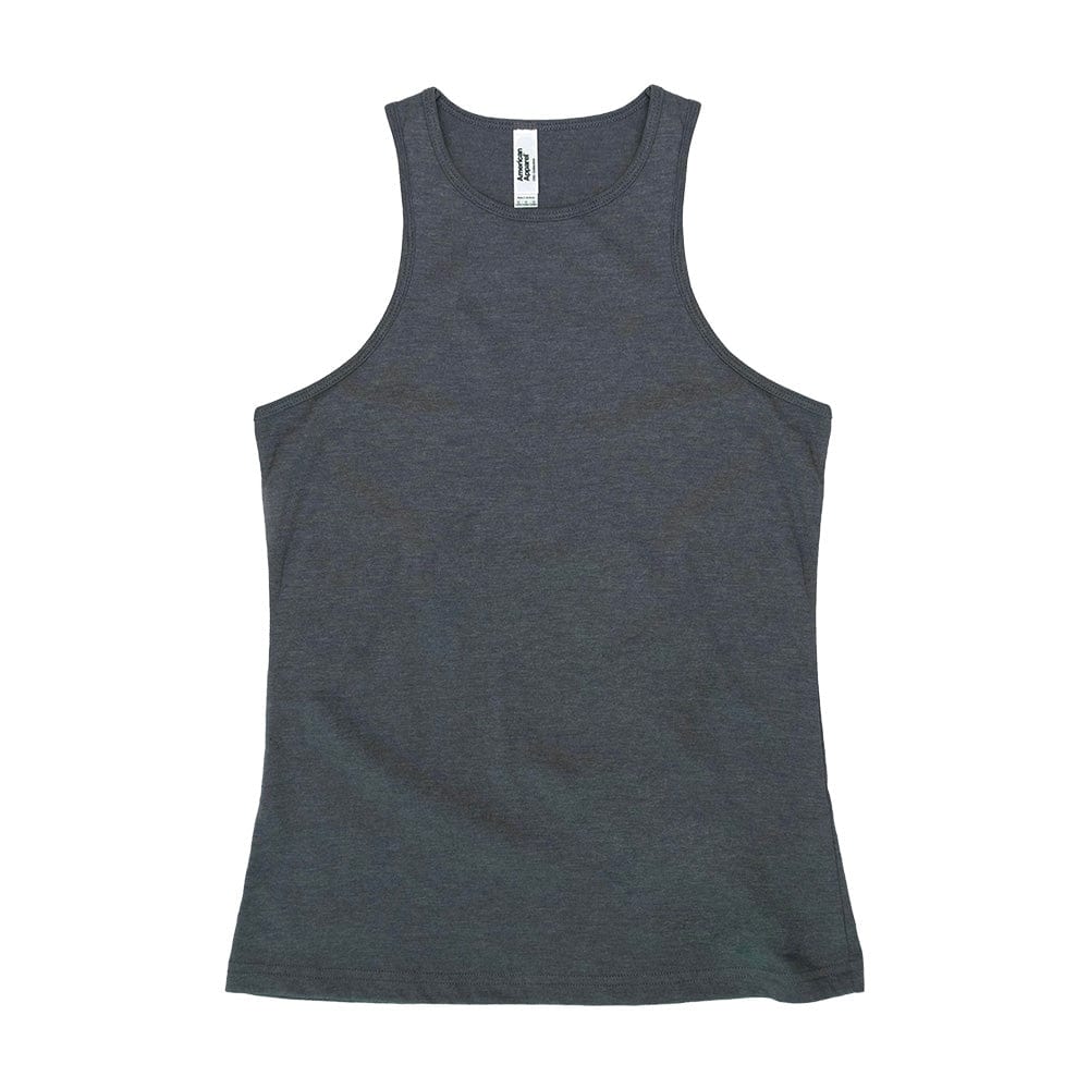 American Apparel Tanks / Singlets Heather Charcoal / S American Apparel CVC Womens Racerneck Tank