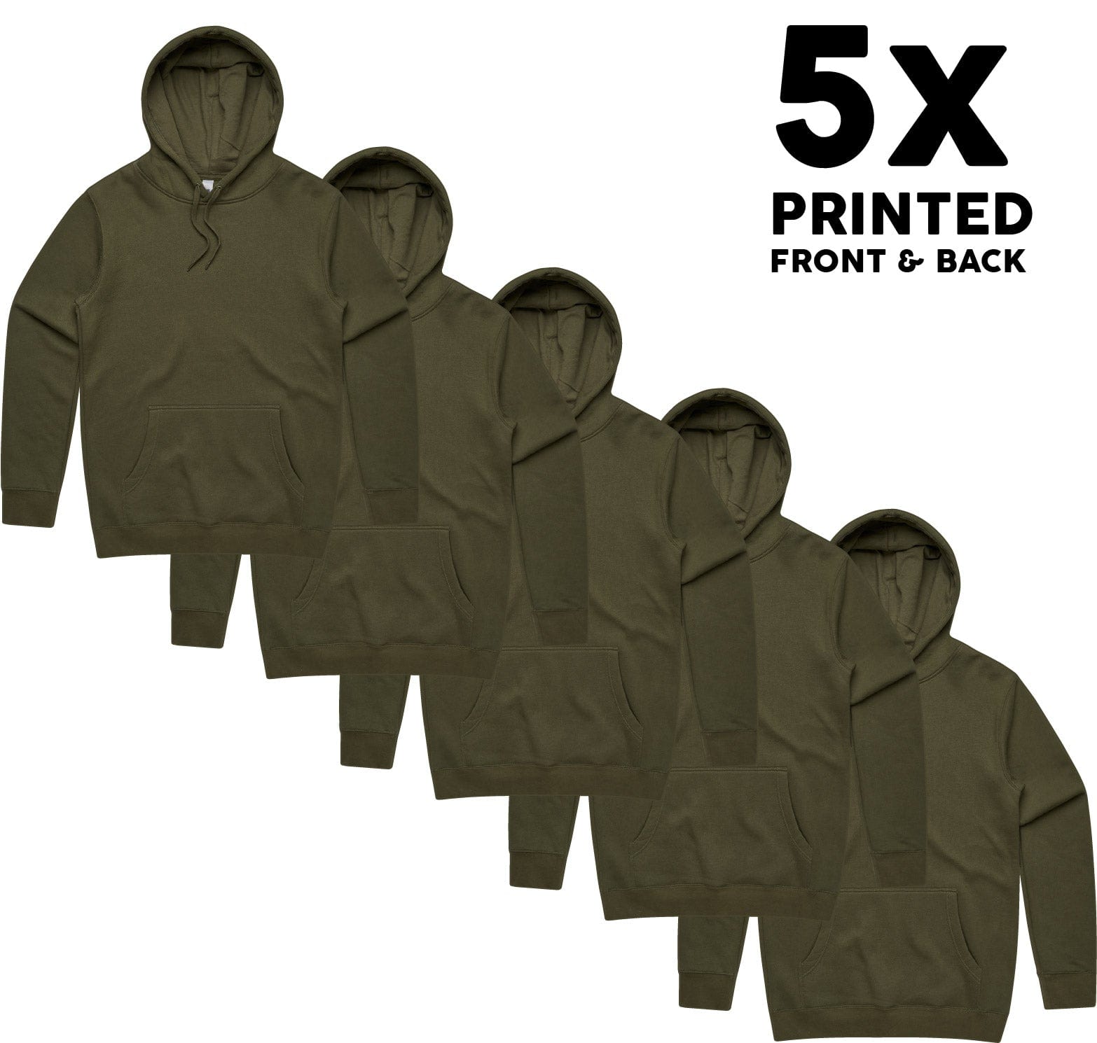 ASColour Bundle 5x ASColour Stencil Hood Bundle - Printed Front & Back