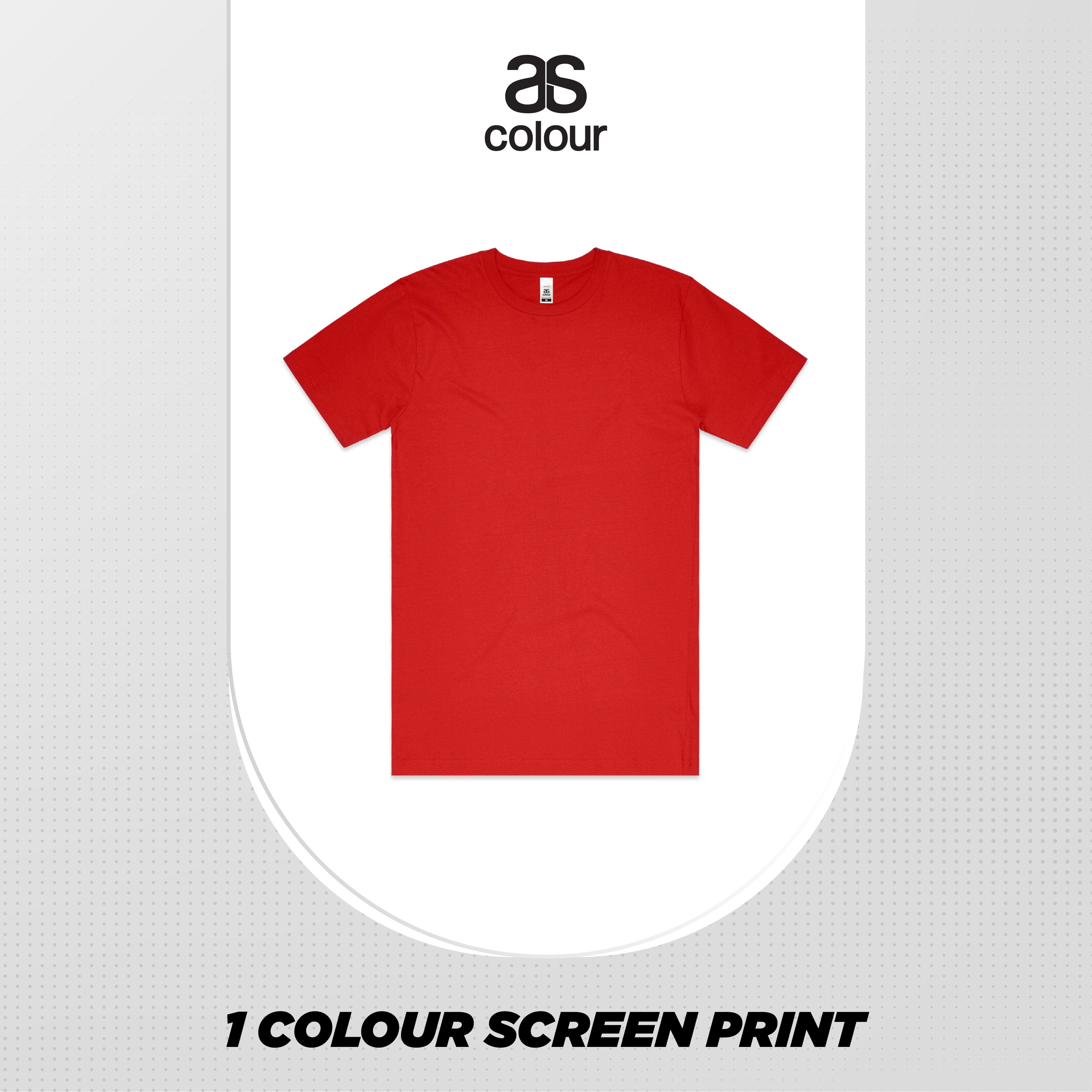 ASColour Bundle Block Tee - 1 Colour Screen Print - F&B