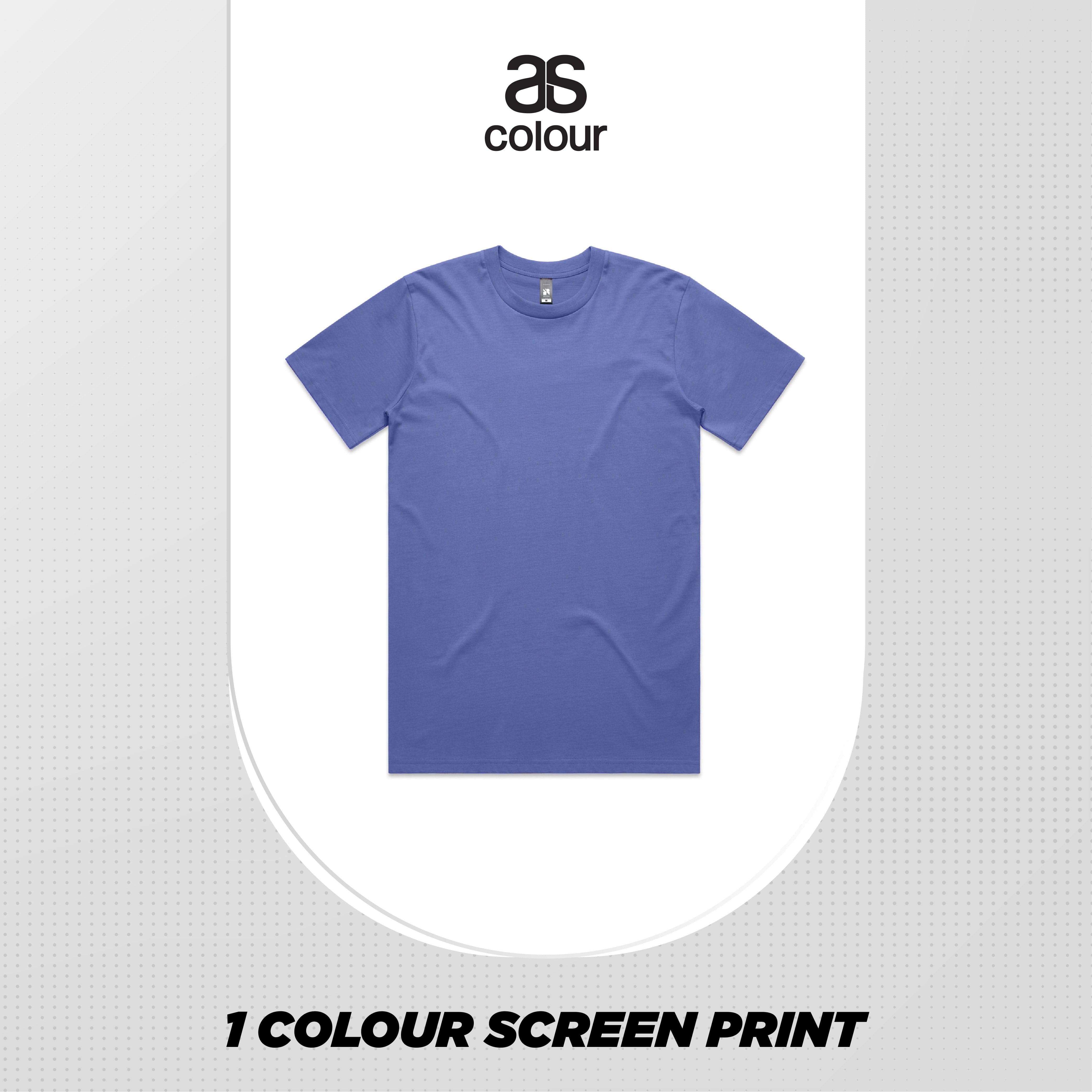 ASColour Bundle Classic Tee - 1 Colour Screen Print - F or B