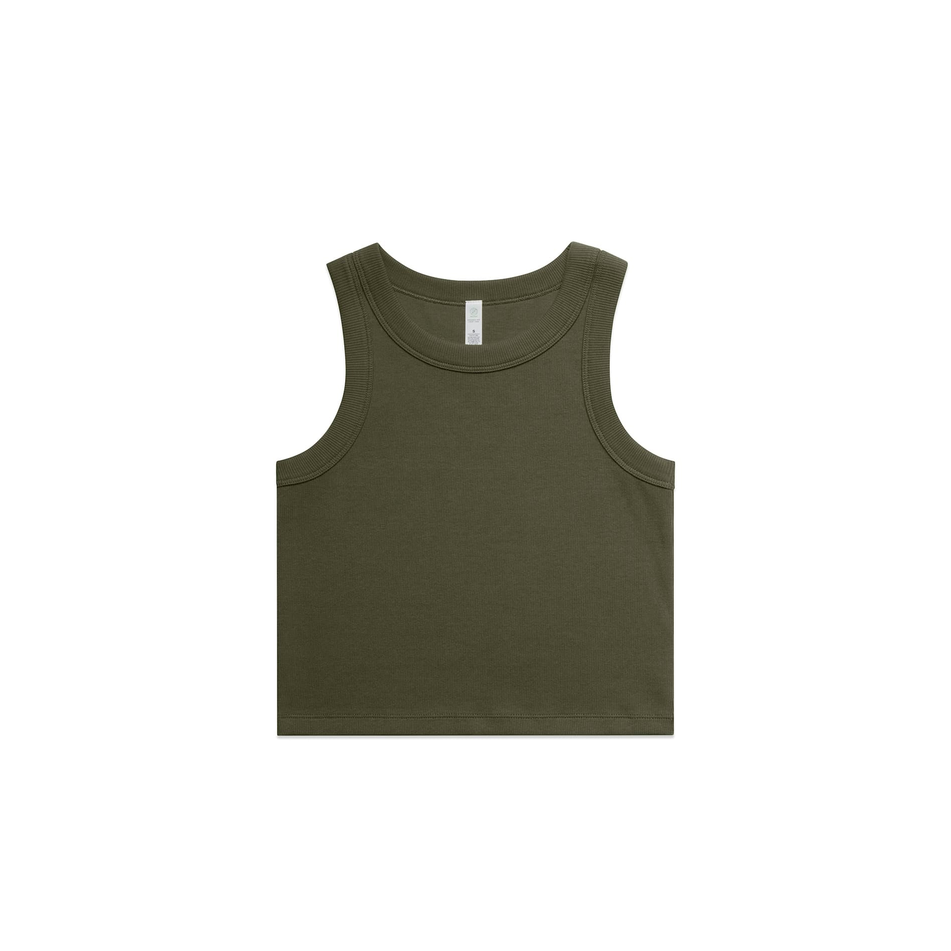 ASColour Tanks / Singlets Army / XS ASColour Wo's Organic Rib Crop Tank