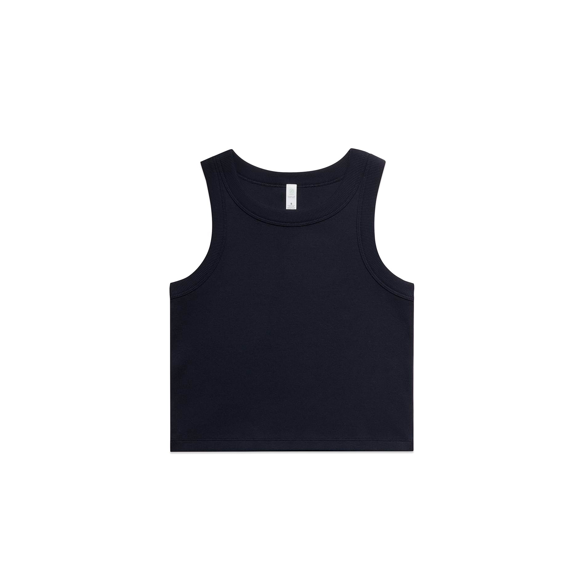 ASColour Tanks / Singlets Navy / XS ASColour Wo's Organic Rib Crop Tank
