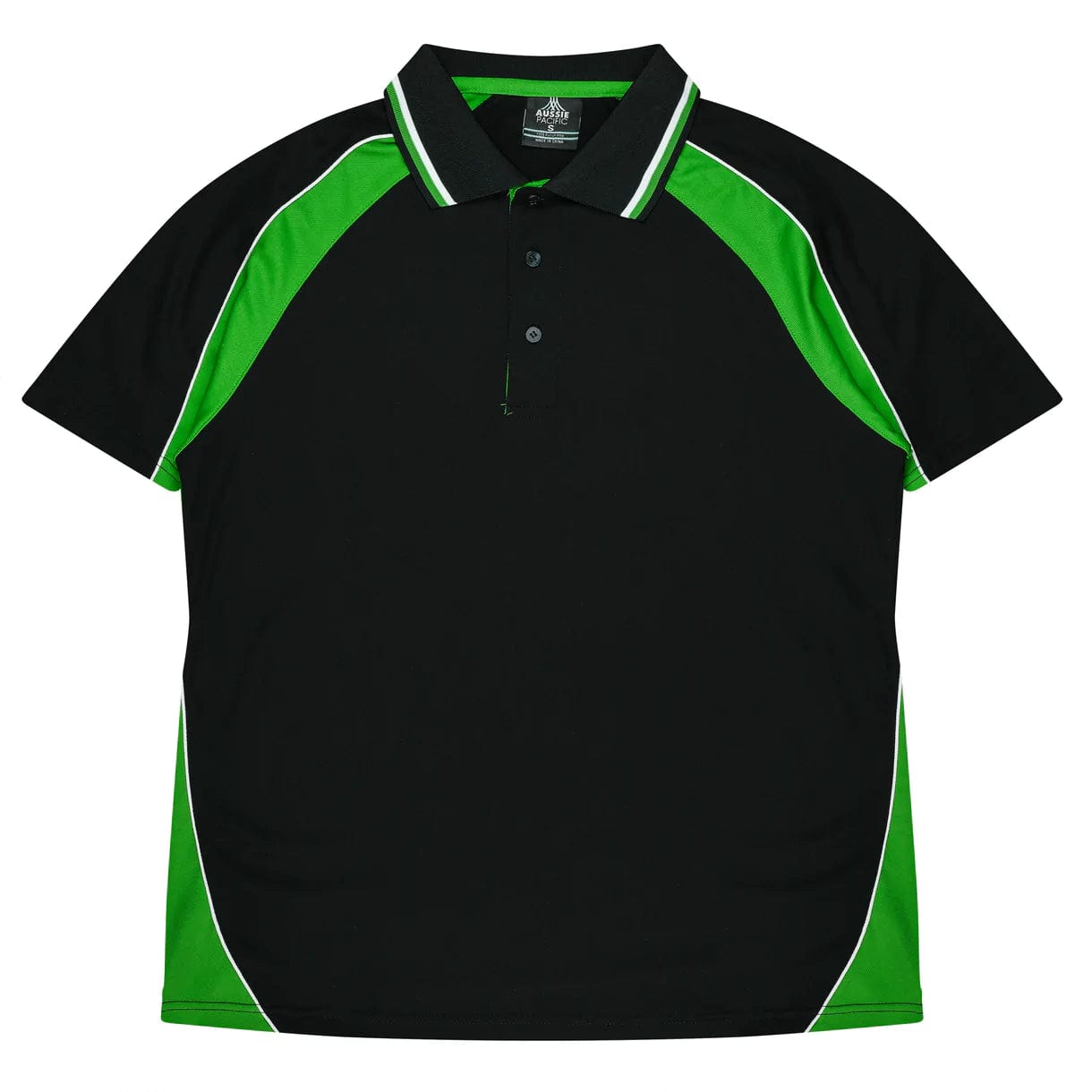 Aussie Pacific Polos / Shirts Black/Green/White / 4 Aussie Pacific Panorama Kids Polo