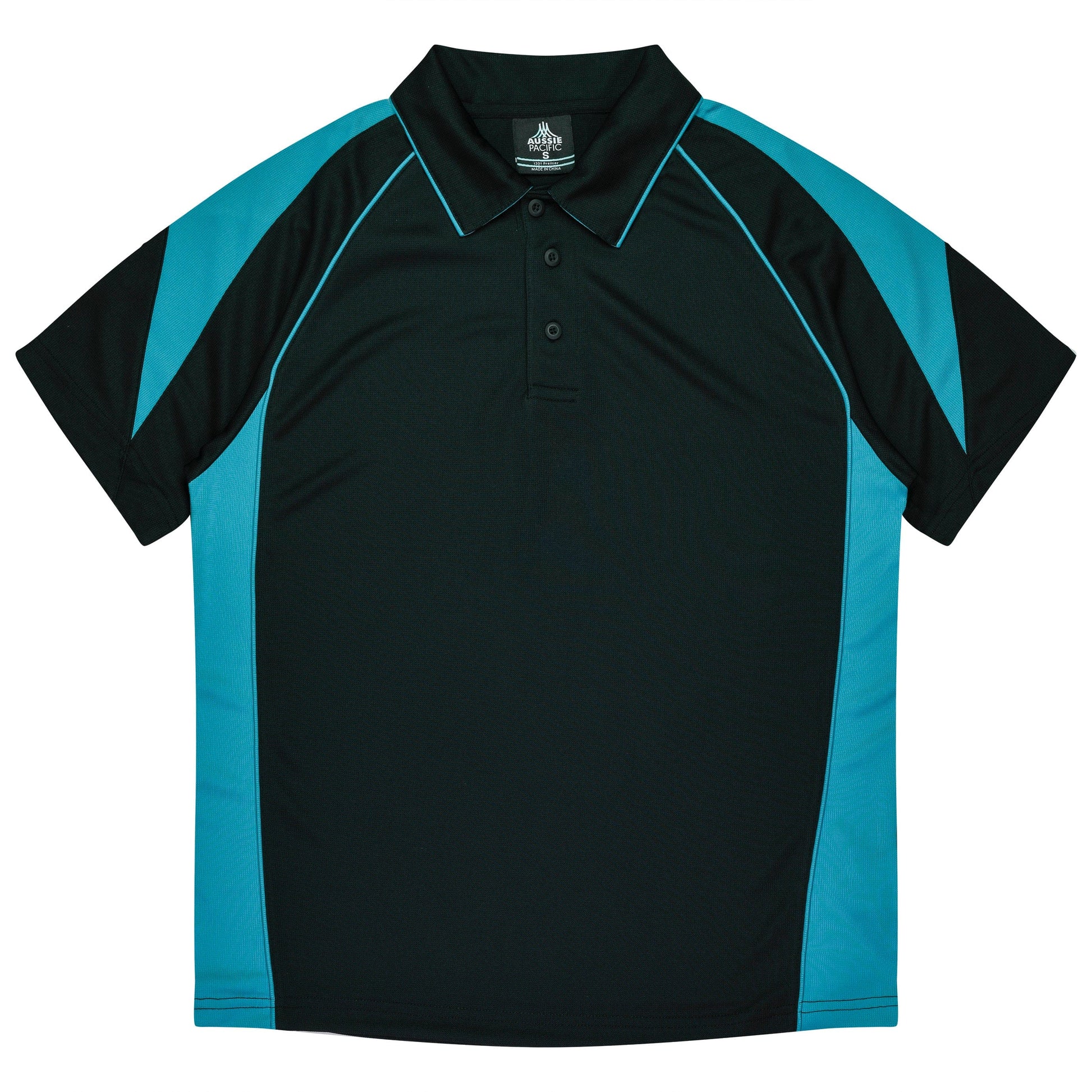 Aussie Pacific Polos / Shirts Black/Teal / S Aussie Pacific Premier Men's Polo