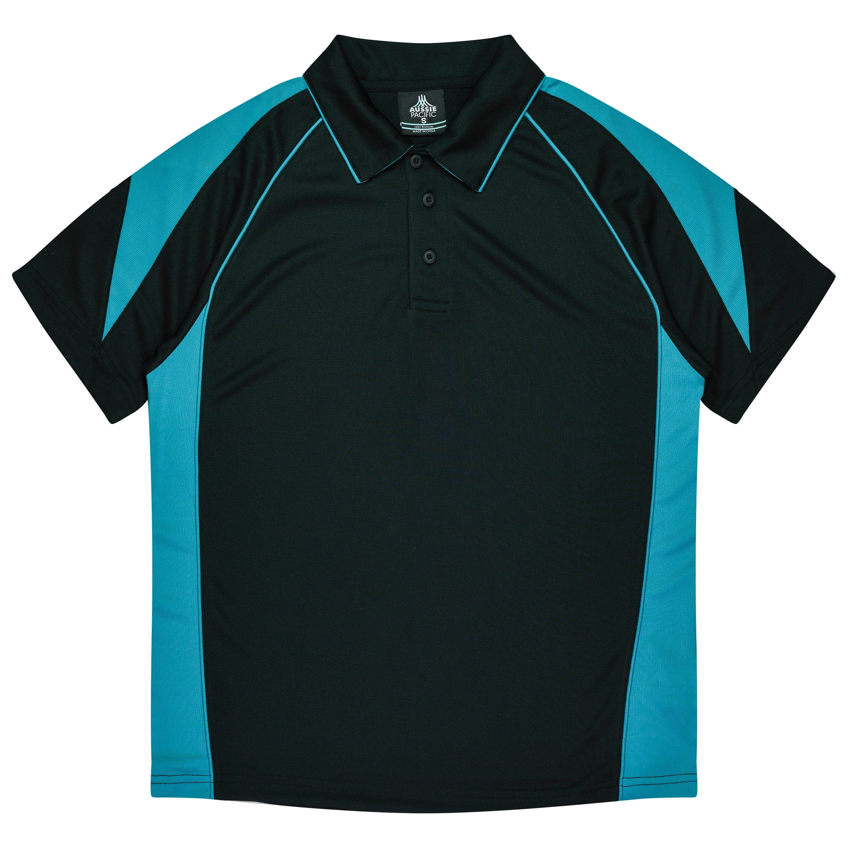 Aussie Pacific Polos / Shirts Black/Teal / S Aussie Pacific Premier Men's Polo