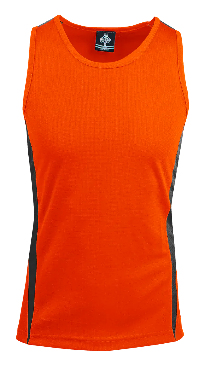 Aussie Pacific Tanks / Singlets Orange/Charcoal / S Aussie Pacific Eureka Men's Singlet