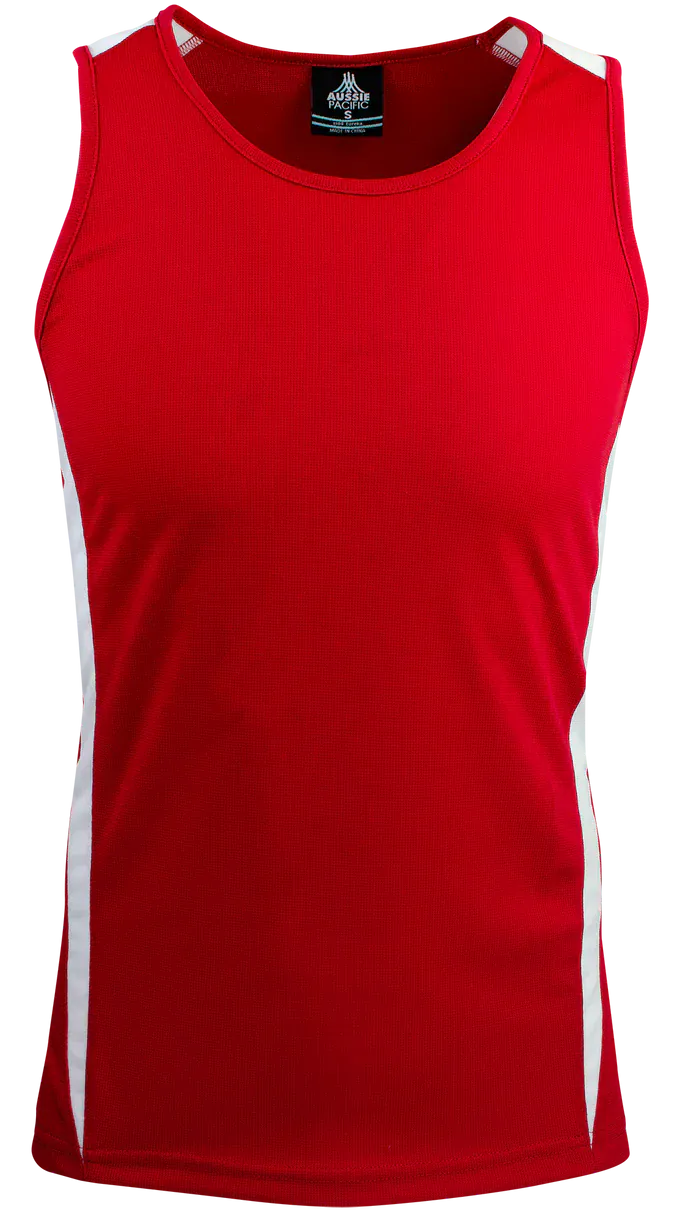 Aussie Pacific Tanks / Singlets Red/White / S Aussie Pacific Eureka Men's Singlet