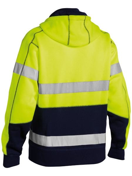 Bisley Hoodies Bisley Taped Hi Vis Zip Fleece Hoodie with Sherpa Lining