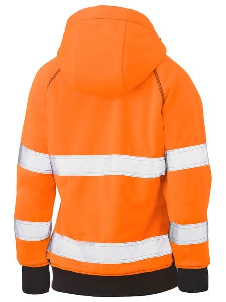Bisley Hoodies Bisley Women’s Taped Hi Vis Fleece Zip Front Hoodie with Sherpa Lining