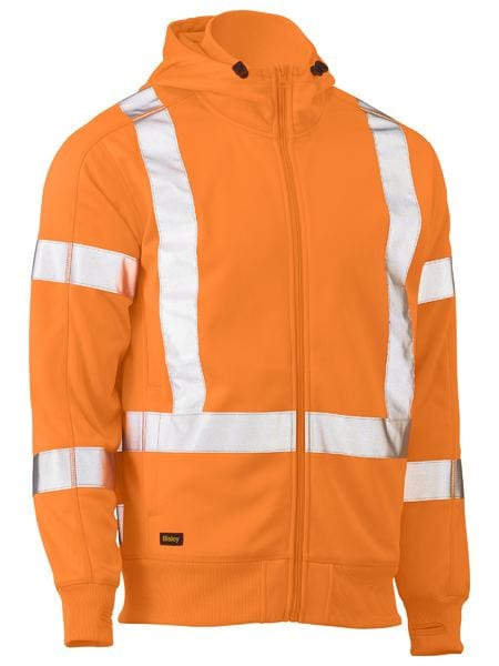 Bisley Hoodies Rail Orange / XS Bisley X Taped Hi Vis Zip Front Fleece Hoodie