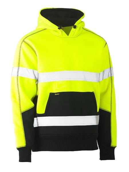 Bisley Hoodies Yellow/Navy / XS Bisley Taped Hi Vis Fleece Hoodie Pullover