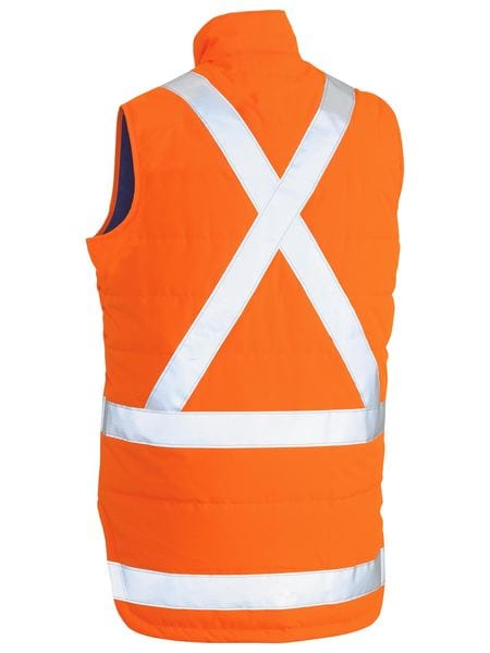 Bisley Jackets / Vests Bisley Taped Hi Vis Puffer Vest with X Back