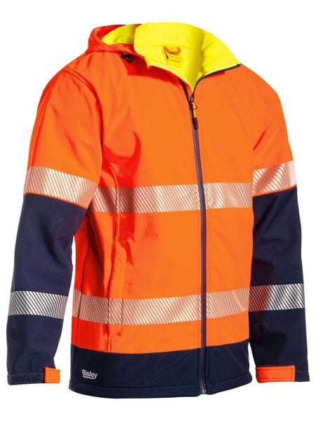 Bisley Jackets / Vests Orange/Navy / XS Bisley Taped Hi Vis Ripstop Bonded Fleece Jacket