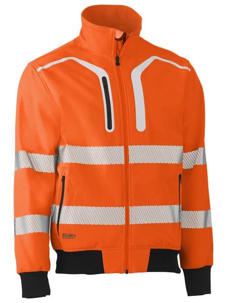 Bisley Jackets / Vests Orange/Navy / XS Bisley Taped Hi Vis Soft Shell Bomber Jacket