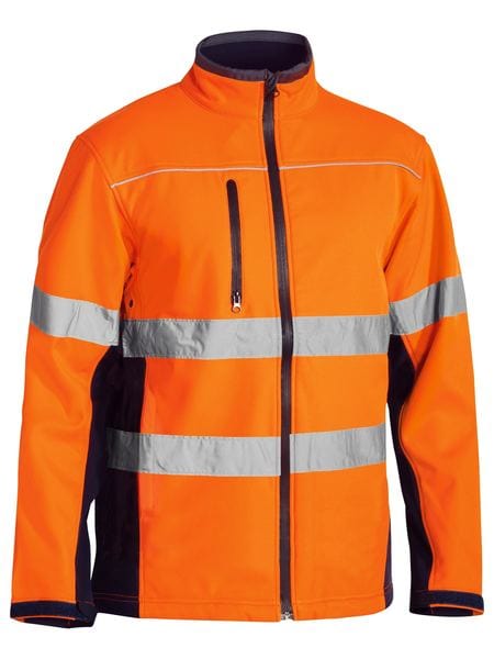 Bisley Jackets / Vests Orange/Navy / XS Bisley Taped Hi Vis Soft Shell Jacket