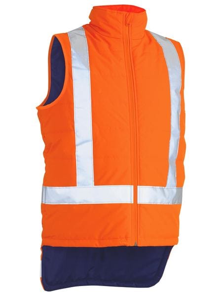 Bisley Jackets / Vests Orange / XS Bisley Taped Hi Vis Puffer Vest with X Back