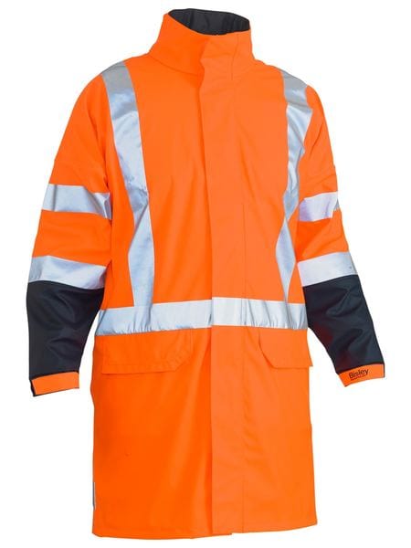 Bisley Jackets / Vests Orange / XS Bisley X Taped Hi Vis TTMC Stretch PU Rain Coat