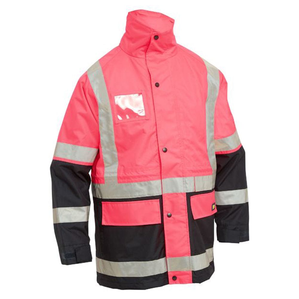 Bisley Jackets / Vests Pink/Navy / XS Bisley Taped Hi Vis 5 in 1 Rain Jacket