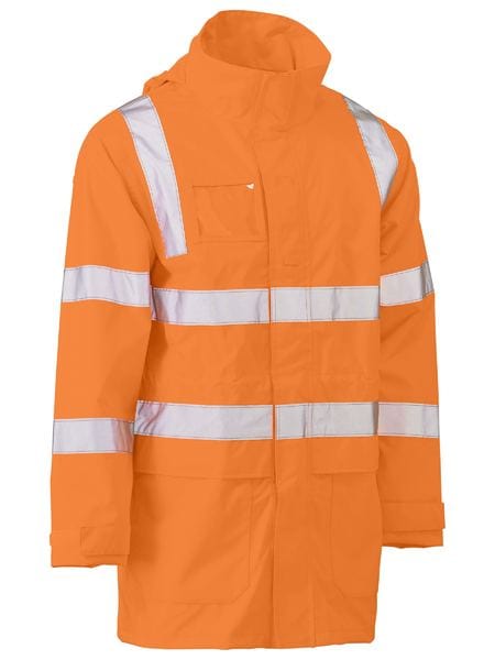 Bisley Jackets / Vests Rail Orange / XS Bisley Taped Hi Vis Vic Rail Wet Weather Jacket