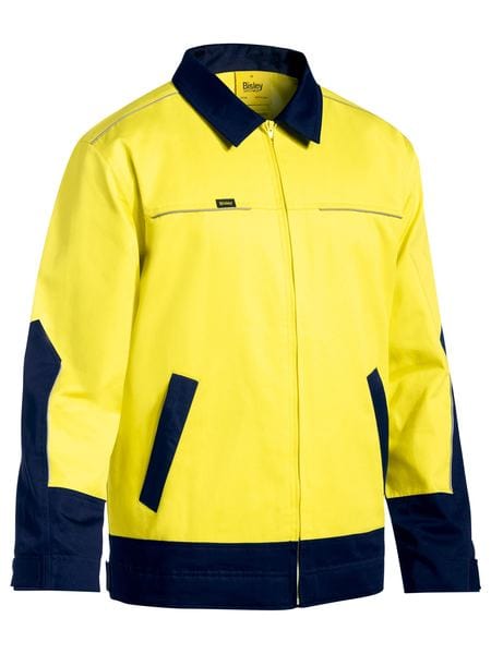Bisley Jackets / Vests Yellow/Navy / XS Bisley Hi Vis Drill Jacket with Liquid Repellent Finish