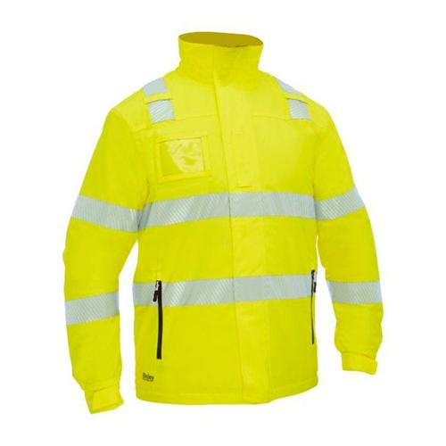 Bisley Jackets / Vests Yellow / XS Bisley Taped Hi Vis Heated Jacket with Hood