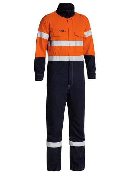 Bisley Overalls Orange/Navy / 77 Bisley TenCate Tecasafe® Plus 700 Taped Hi Vis Engineered FR Vented Coverall
