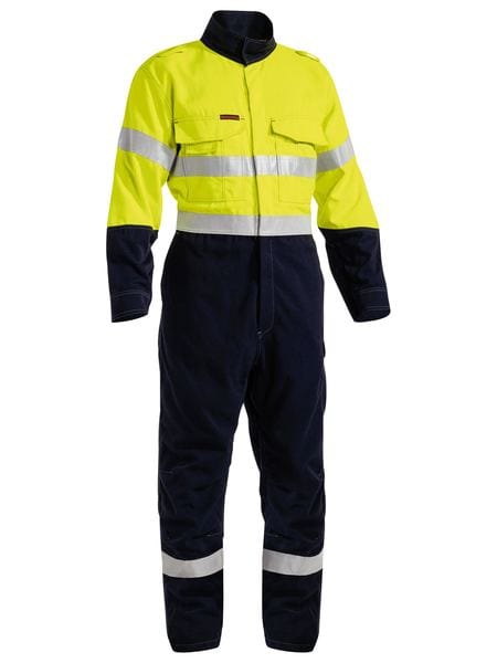 Bisley Overalls Yellow/Navy / 77 Bisley TenCate Tecasafe® Plus 700 Taped Hi Vis Engineered FR Vented Coverall