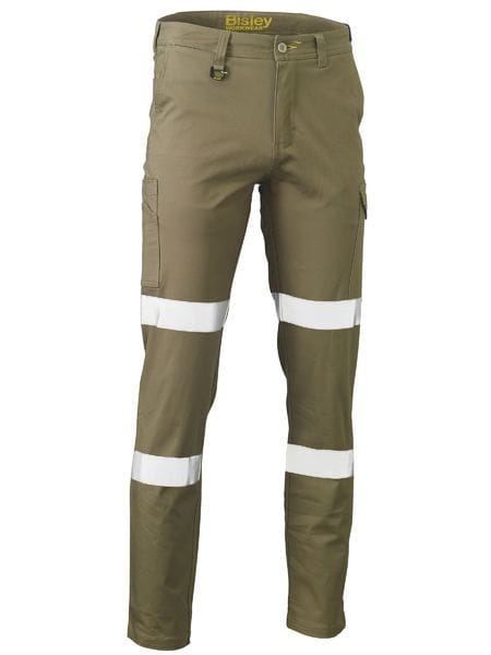 Bisley Pants / Shorts Khaki / 77 Bisley Taped Stretch Cotton Drill Cargo Pants