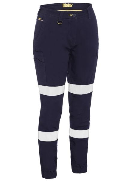 Bisley Pants / Shorts Navy / 6 Bisley Women's Taped Cotton Cargo Cuffed Pants