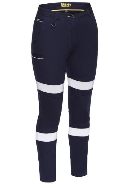 Bisley Pants / Shorts Navy / 6 Bisley Women's Taped Mid Rise Stretch Cotton Pants