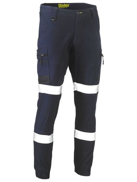 Bisley Pants / Shorts Navy / 77 Bisley Flx & Move Taped Stretch Cargo Cuffed Pants