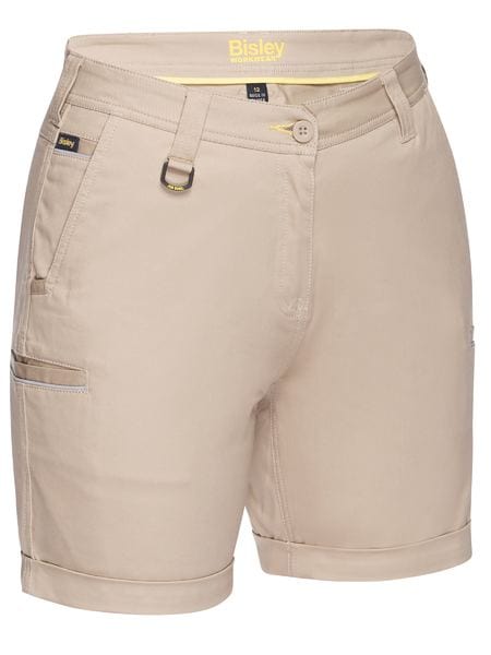 Bisley Pants / Shorts Stone / 6 Bisley Women's Stretch Cotton Drill Short