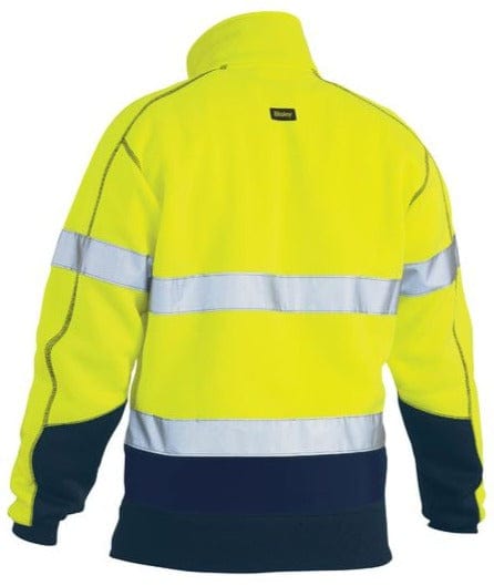 Bisley Polars Bisley Taped Hi Vis 1/4 Zip Fleece Pullover with Sherpa Lining