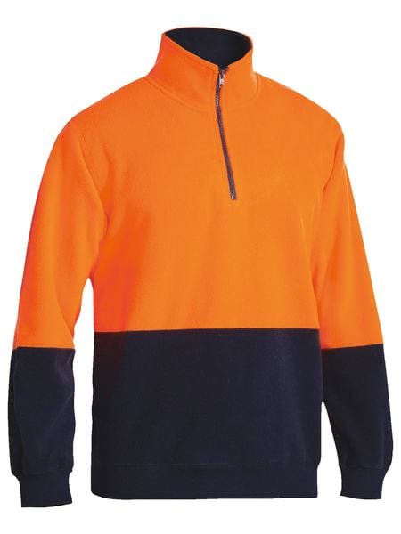 Bisley Polars Orange/Navy / XS Bisley Hi Vis Polar Fleece Zip Pullover