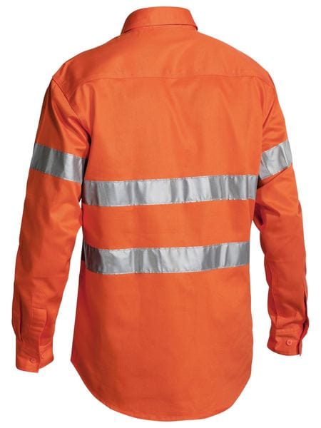 Bisley Polos / Shirts Bisley Taped Hi Vis Closed Front Drill Shirt