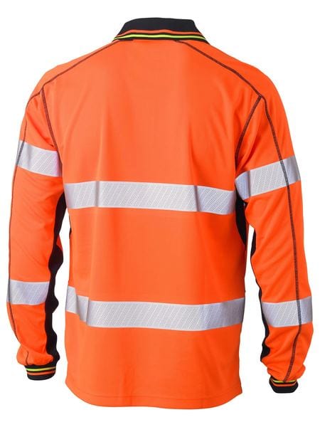 Bisley Polos / Shirts Bisley Taped Hi Vis Polyester Mesh Long Sleeve Polo