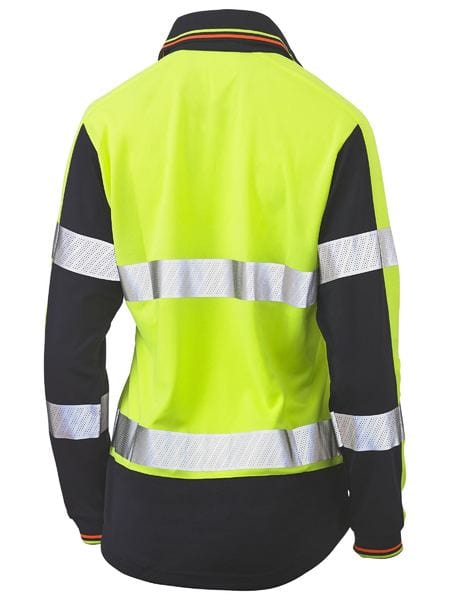 Bisley Polos / Shirts Bisley Women’s Taped Two Tone Hi Vis Longsleeve V-Neck Polo