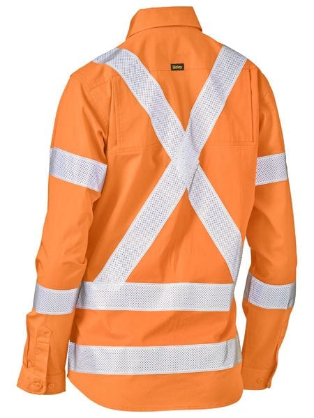 Bisley Polos / Shirts Bisley Women’s X Taped Biomotion Hi Vis Cool Lightweight Drill Shirt