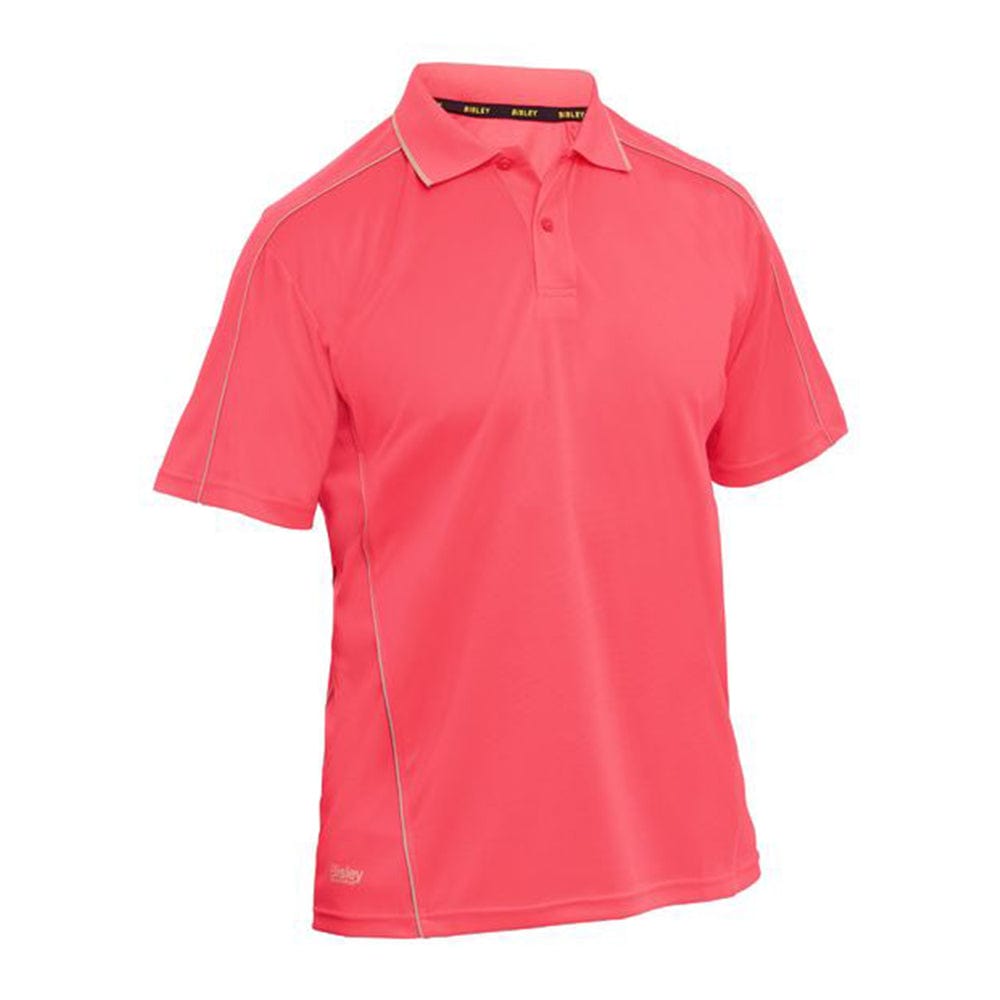 Bisley Polos / Shirts Hi Vis Pink / S Bisley Cool Mesh Polo with Reflective Piping