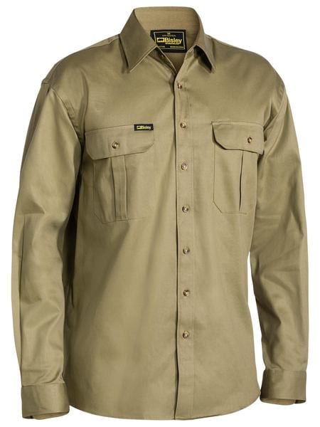 Bisley Polos / Shirts Khaki / S Bisley Original Cotton Drill Shirts