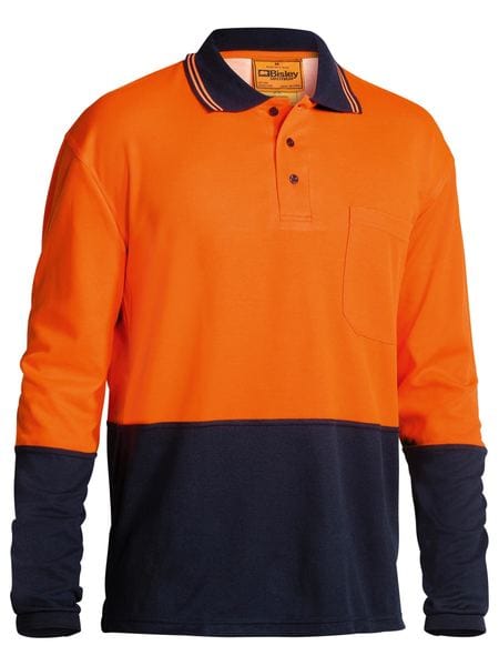 Bisley Polos / Shirts Orange/Navy / S Bisley Hi Vis Long Sleeve Polo Shirt