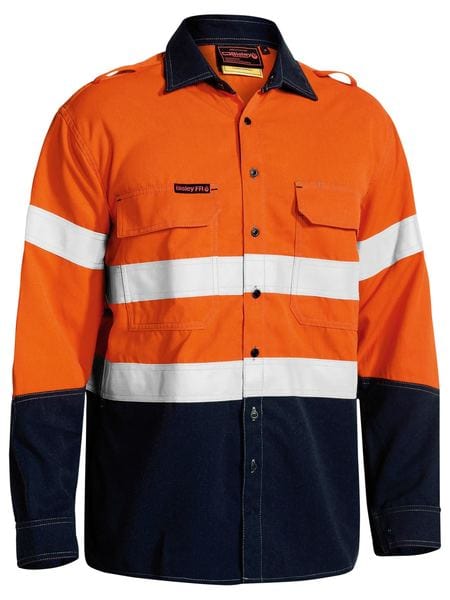 Bisley Polos / Shirts Orange/Navy / XS Bisley TenCate Tecasafe® Plus 700 Taped Hi Vis FR Vented Shirt